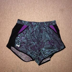 Under Armour blue and purple work out shorts